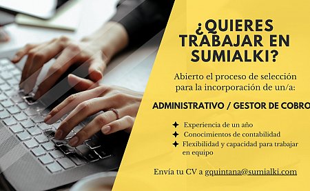 Oferta de empleo: buscamos un administrativo / gestor de cobros para nuestras sedes de pinto o illescas